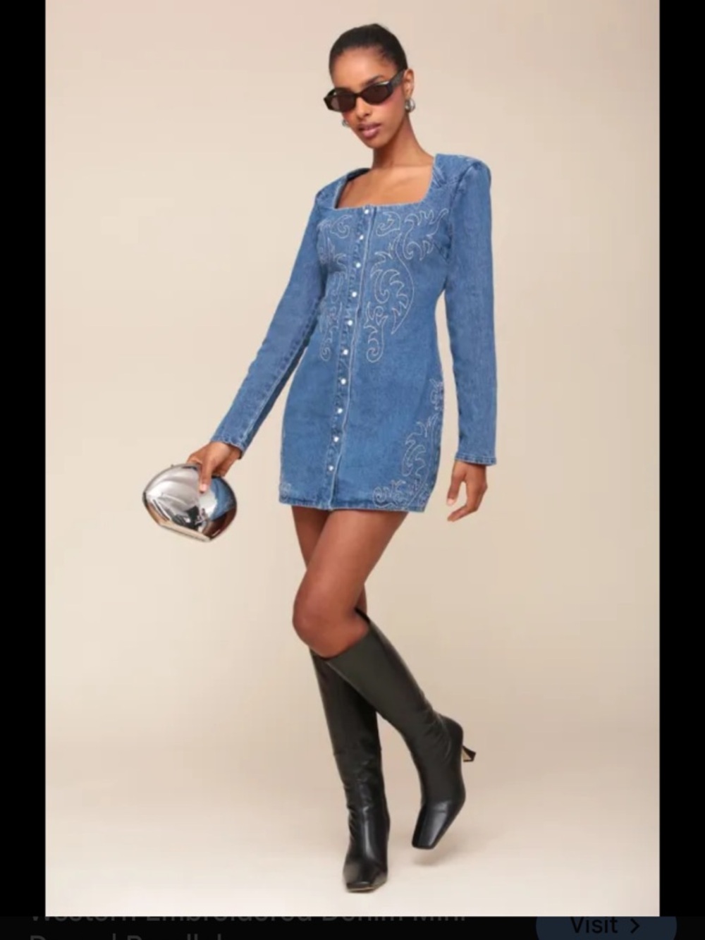 Avec les Filles western denim dress